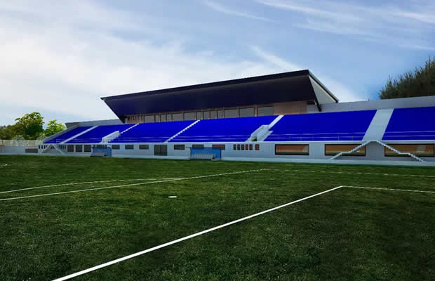 Ministra da Juventude e Desportos avalia obras de construção do novo estádio do Uíge